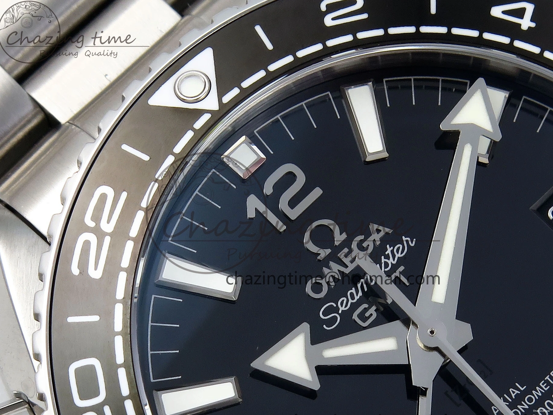 1224 Planet Ocean 600M ‘Tai Chi’ GMT 43.5mm VSF 1:1 Best Edition Black White Ceramic Bezel and Dial on SS Bracelet A8906 Super Clone Durable 7732